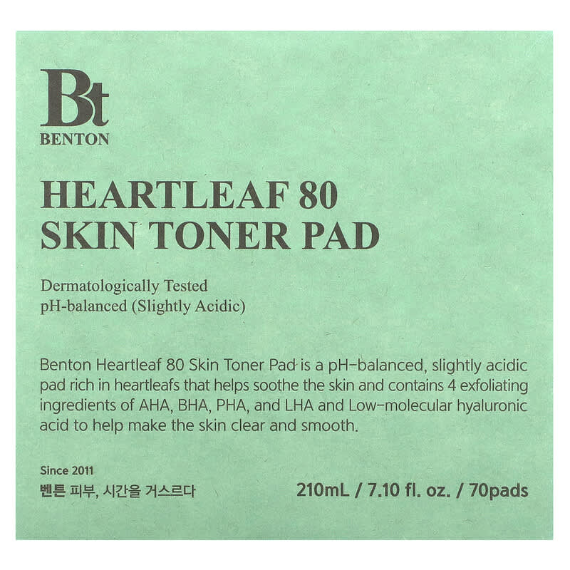 Benton, Heartleaf 80, Skin Toner Pad, 70 Pads, 7.1 fl oz (210 ml)