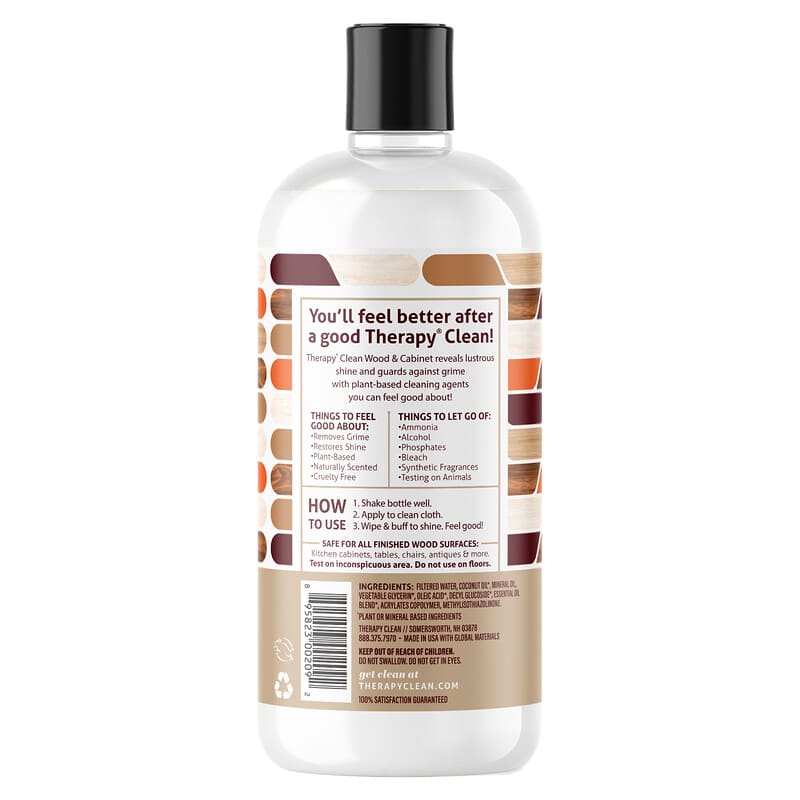 Therapy Clean, Wood & Cabinet, Cleaner & Polish with Essential Oils, 16 fl oz (473 ml)