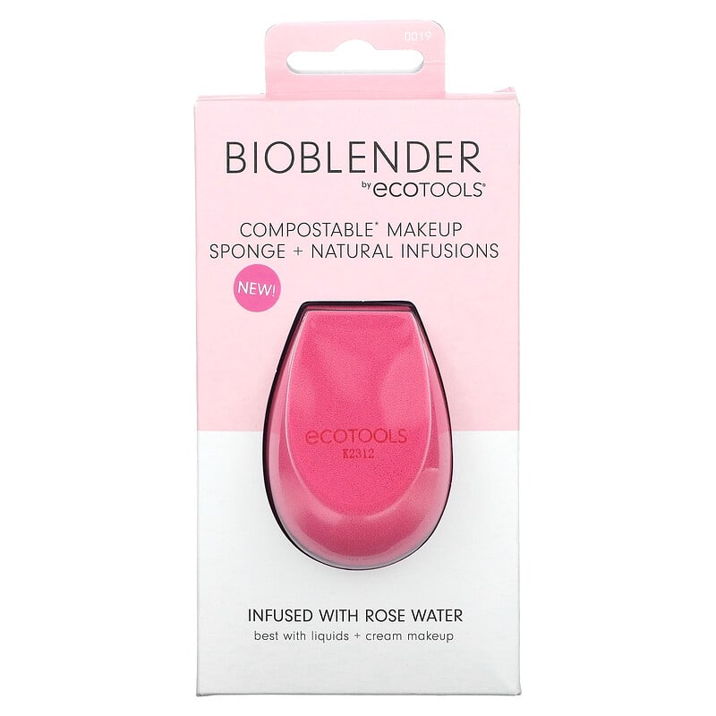 EcoTools, Bioblender, Compostable Makeup Sponge +  Natural Infusions, Pink, 1 Sponge