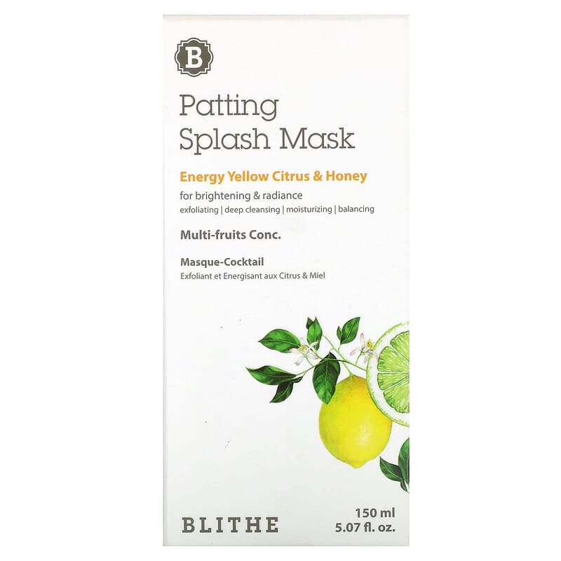 Blithe, Patting Splash Mask, Energy Yellow Citrus & Honey, 5.07 fl oz (150 ml)