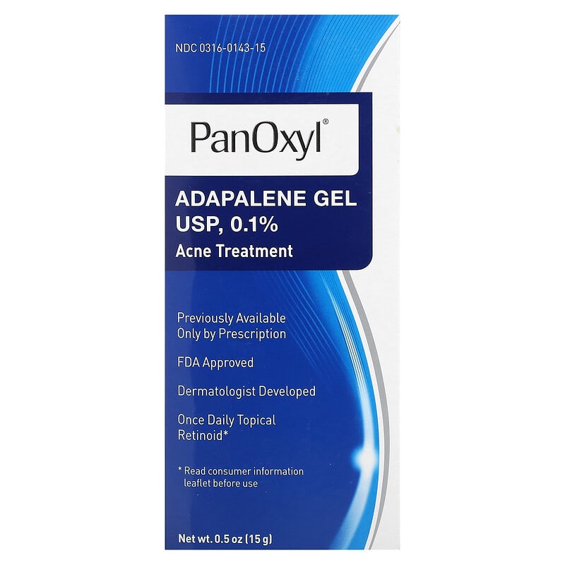 PanOxyl, Adapalene Gel USP, 0.1%, Acne Treatment, 0.5 oz (15 g)