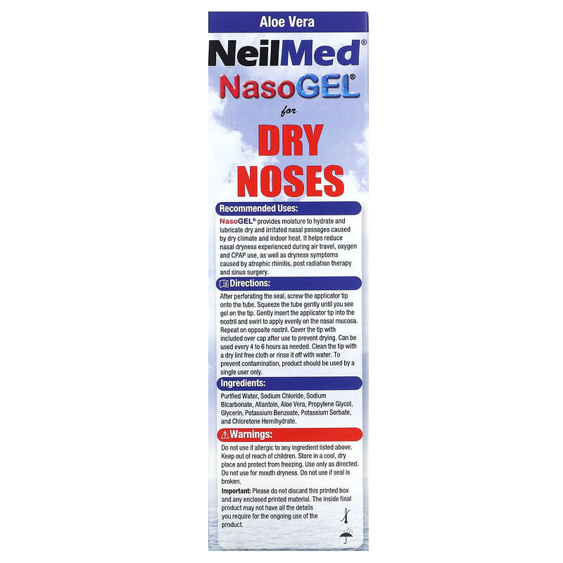 NeilMed, NasoGel for Dry Noses, 1 Tube, 1 oz (28.4 g)