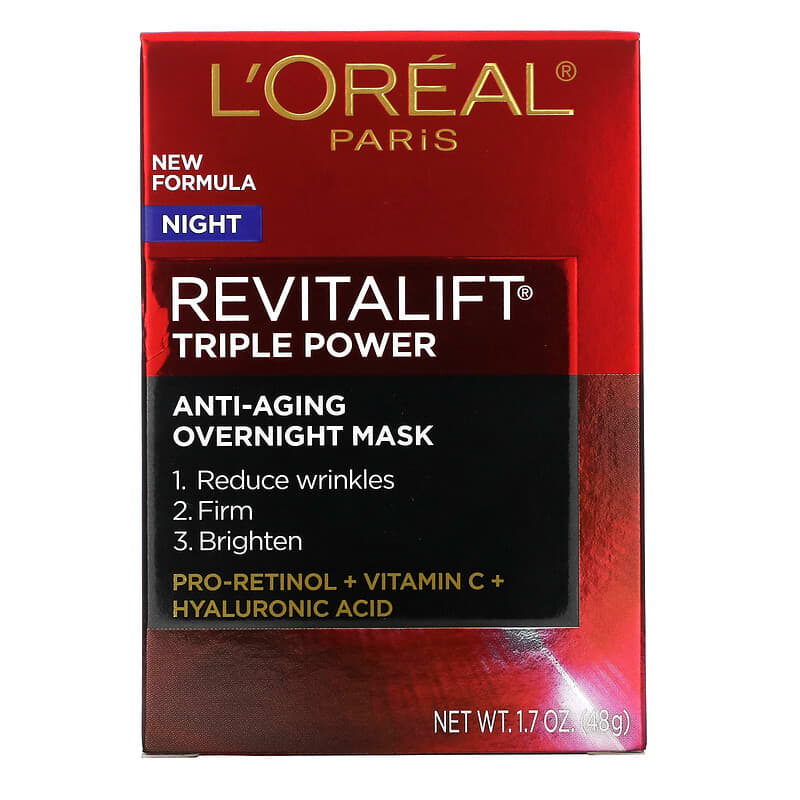 L'Oréal, Revitalift Triple Power, Anti-Aging Overnight Beauty Mask, 1.7 oz (48 g)