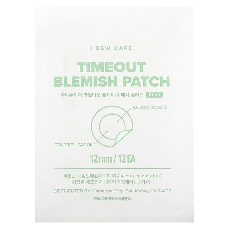 I Dew Care, Timeout Blemish Patch Plus, 12 mm, 36 Patches