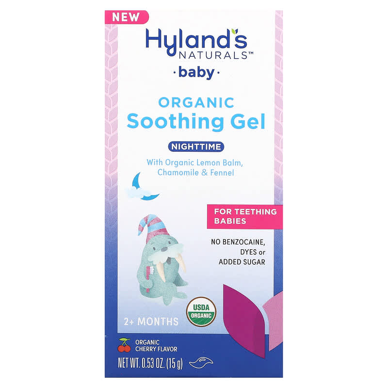 Hyland's Naturals, Baby Organic Soothing Gel, Nighttime, 2+ Months, Organic Cherry, 0.53 oz (15 g)