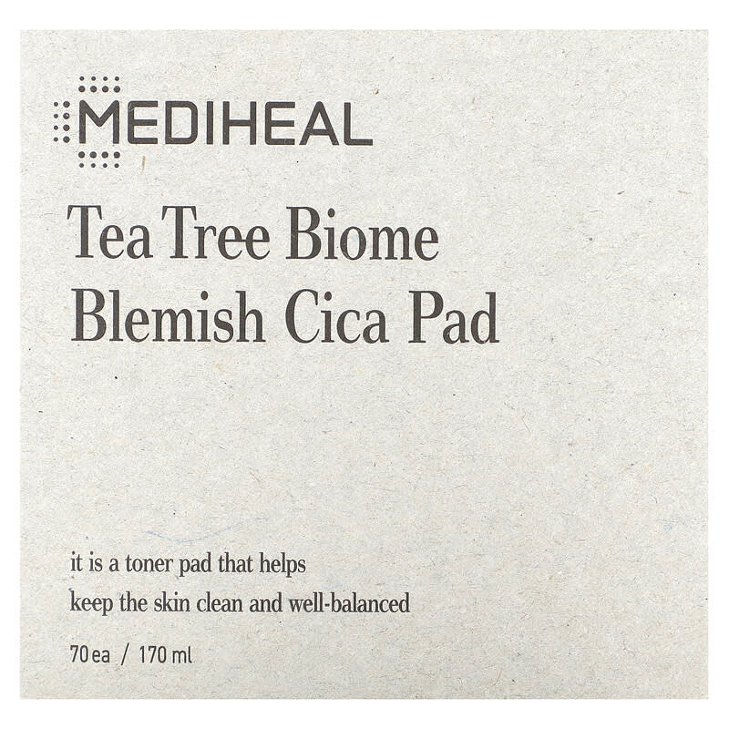 Mediheal, Tea Tree Biome Blemish Cica Pad, 70 Pads (170 ml)