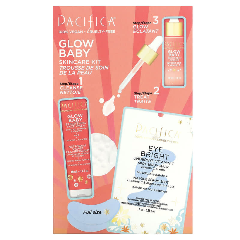 Pacifica, Glow Baby Skincare Kit, 3 Piece Set