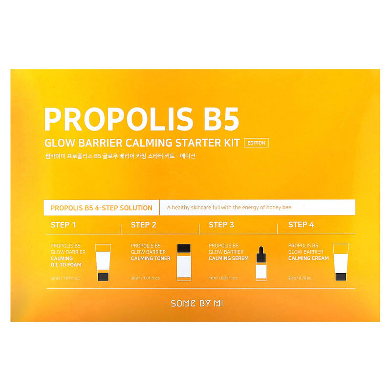 SOME BY MI, Propolis B5, Glow Barrier Calming Starter Kit, 4 Pieces