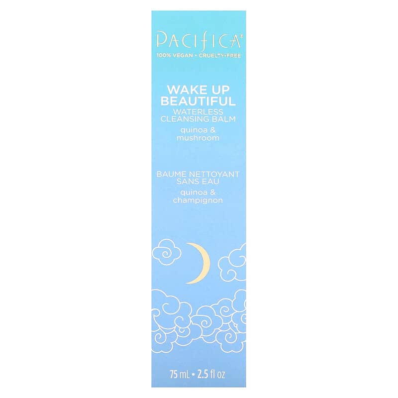 Pacifica, Wake Up Beautiful, Waterless Cleansing Balm, Quinoa & Mushroom, 2.5 fl oz (75 ml)