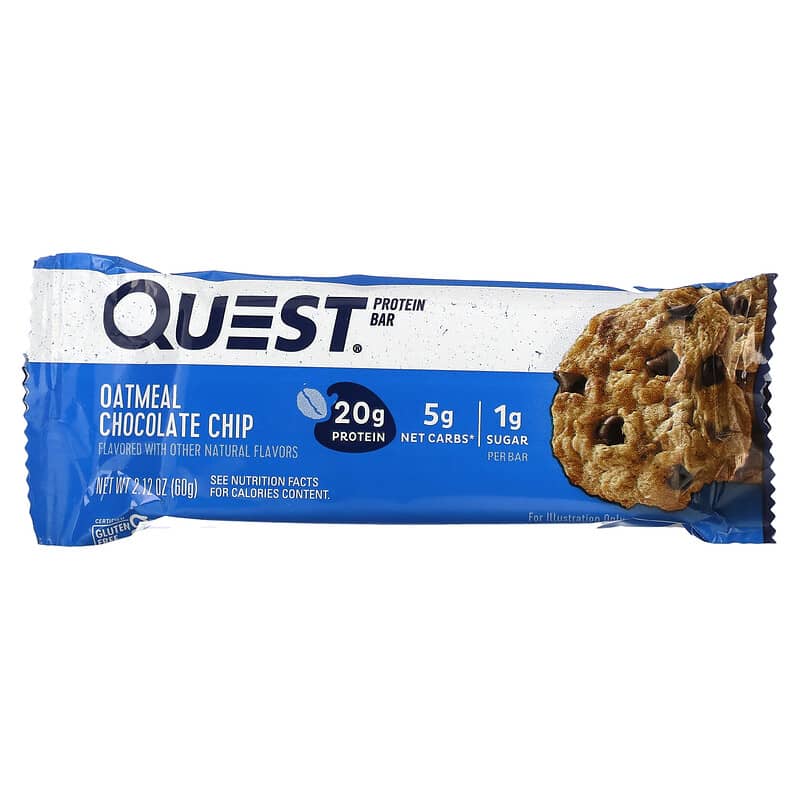 Quest Nutrition, Protein Bar, Oatmeal Chocolate Chip, 4 Bars, 2.12 oz (60 g) Each