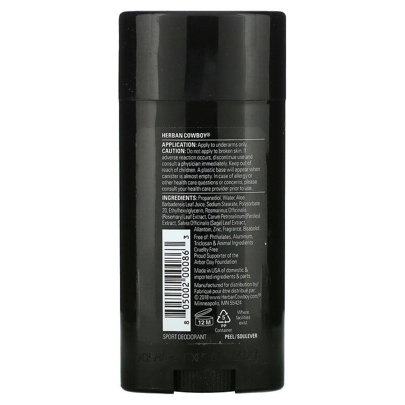 Herban Cowboy, Sport, Deodorant, 2.8 oz (80 g)