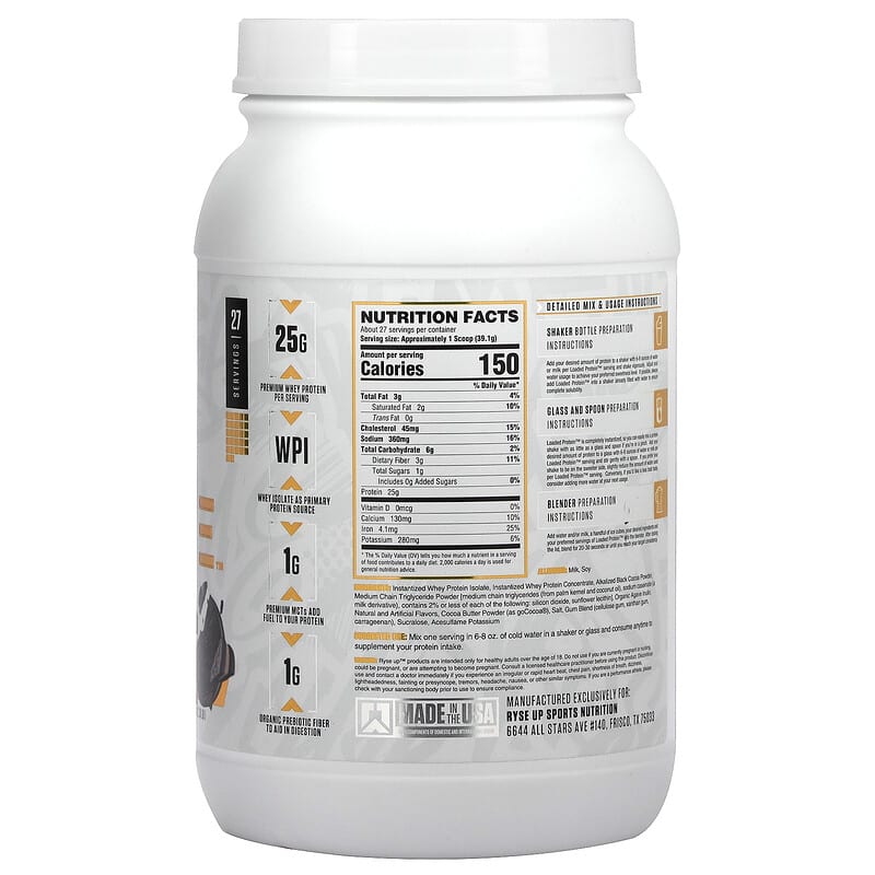 RYSE, Loaded Protein, Chocolate Cookie Blast, 2.3 lbs (1,056 g)