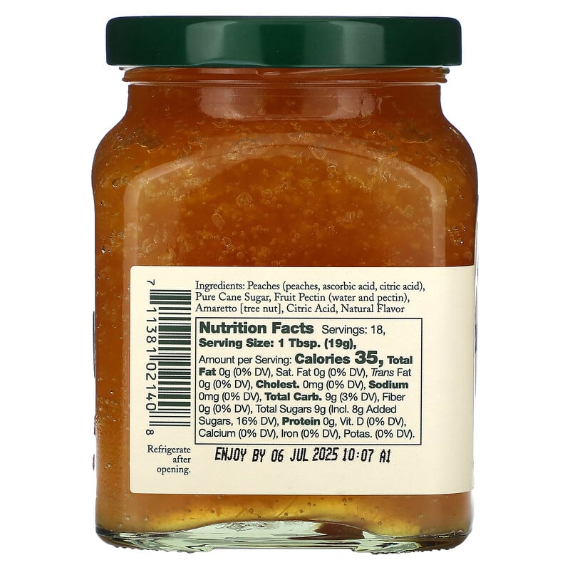 Stonewall Kitchen, Peach Amaretto Jam, 12.25 oz (347 g)