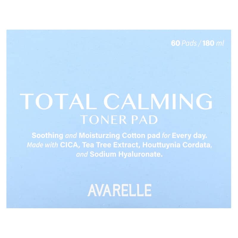 Avarelle, Total Calming Toner Pad, 60 Pads, 180 ml