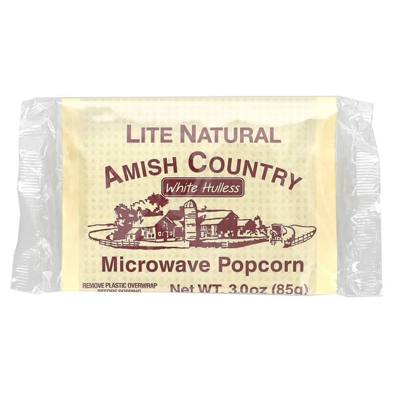 Amish Country Popcorn, Microwave Popcorn, Lite Natural, 3 Bags, 3 oz (85 g) Each