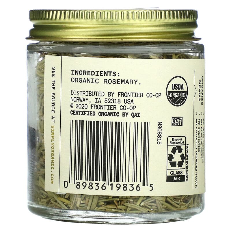 Simply Organic, Single Origin, Spanish Rosemary, 0.97 oz. (28 g)