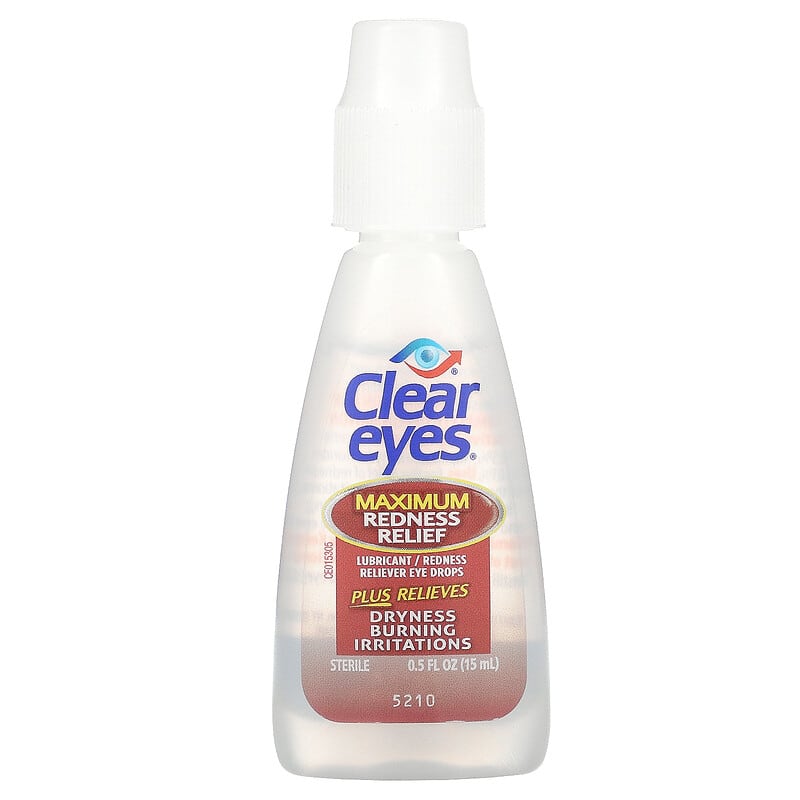 Clear Eyes, Maximum Redness Relief, Lubricant/Redness Reliever Eye Drops, 0.5 fl oz (15 ml)