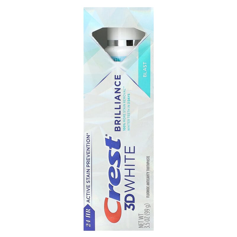 Crest, 3D White, Brilliance, Fluoride Anticavity Toothpaste, Blast, 3.5 oz (99 g )