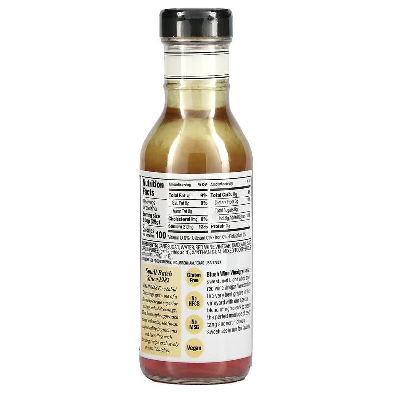 Briannas, Home Style, Blush Wine Vinaigrette Dressing, 12 fl oz (355 ml)