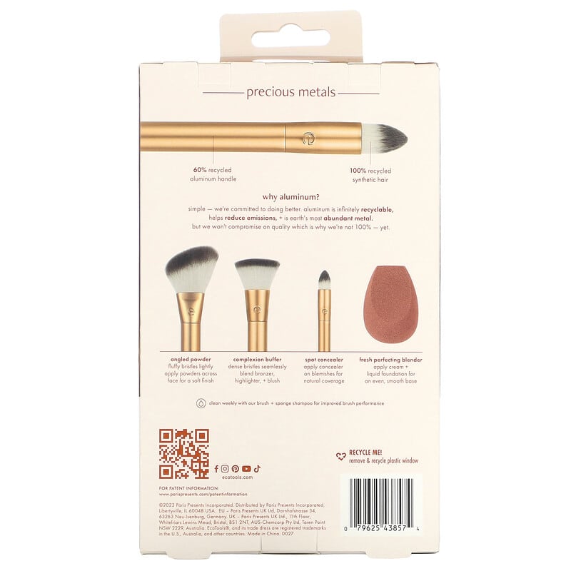 EcoTools, Precious Metals, Face Blend + Sculpt Set, 4 Piece Set