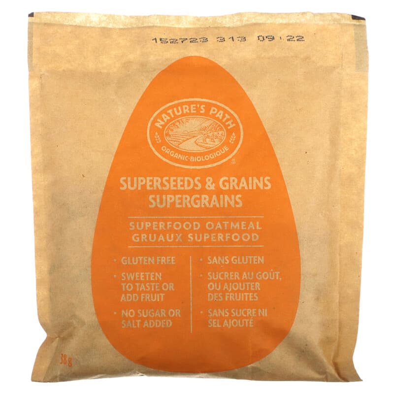 Nature's Path, Qi'a Superfood, Gluten Free Oatmeal, Superseeds & Grains, 6 Packets, 38 g Each