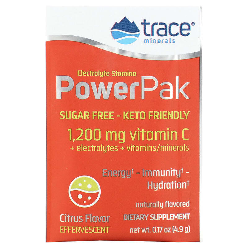 Trace Minerals ®, Electrolyte Stamina PowerPak, Sugar Free, Citrus, 30 Packets, 0.17 oz (4.9 g) Each