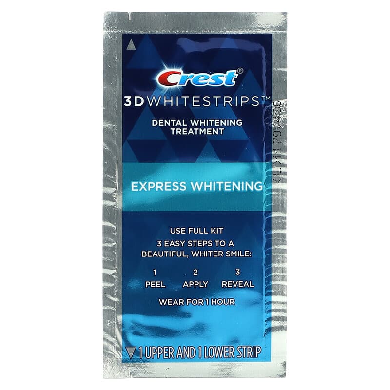 Crest, 3D Whitestrips, Dental Whitening Kit, 1 Hour Express, 20 Strips