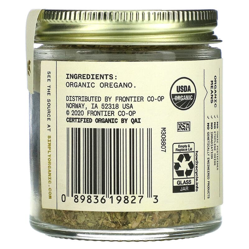 Simply Organic, Single Origin, Turkish Oregano, 0.52 oz (15 g)