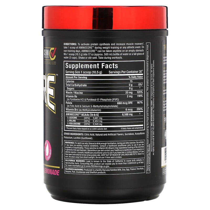 ALLMAX, AMINOCORE BCAA, Pink Lemonade, 0.69 lbs (315 g)