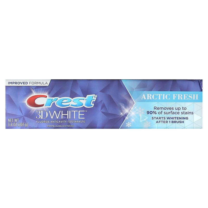 Crest, 3D White, Fluoride Anticavity Toothpaste, Arctic Fresh, 3.8 oz (107 g)