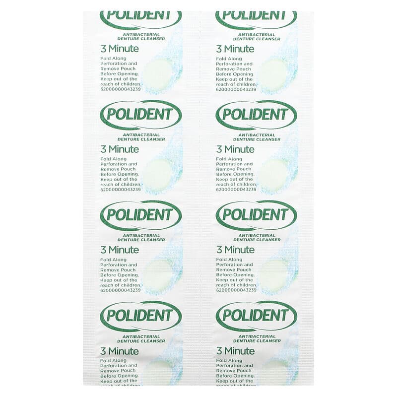 Polident, Antibacterial Denture Cleanser, 84 Tablets