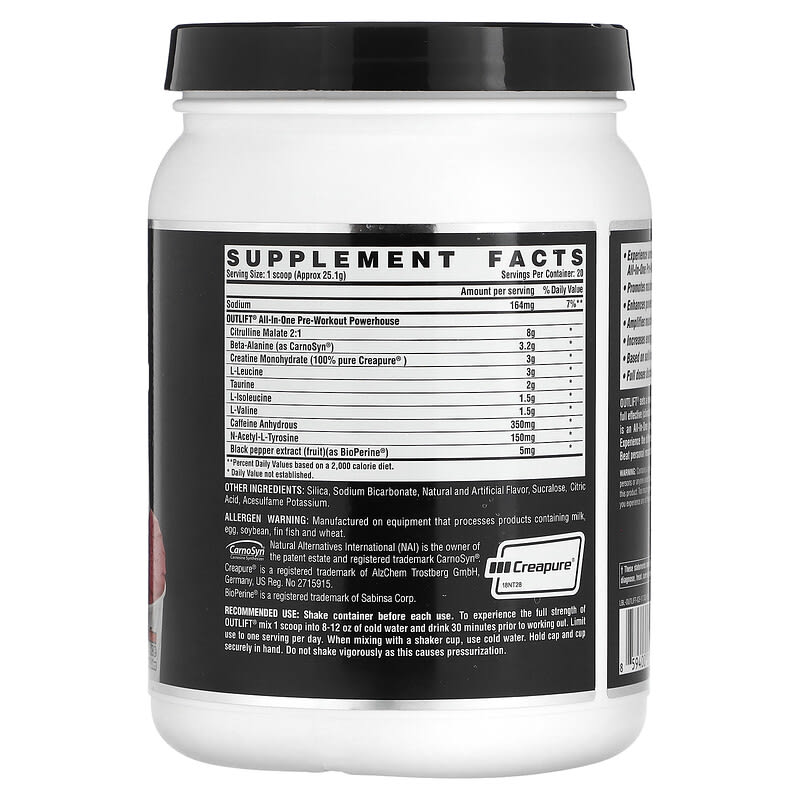 Nutrex Research, Outlift, Clinically Dosed Pre-Workout Powerhouse, Italian Ice, 17.7 oz (502 g)