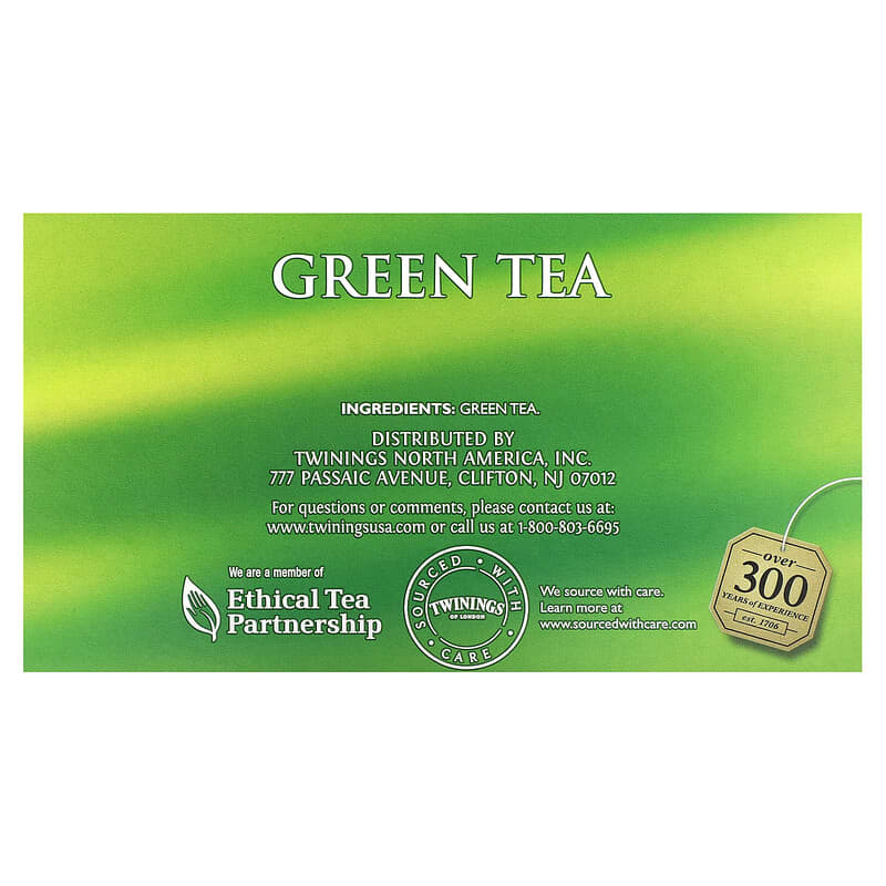 Twinings, Green Tea, 50 Tea Bags, 3.53 oz (100 g)