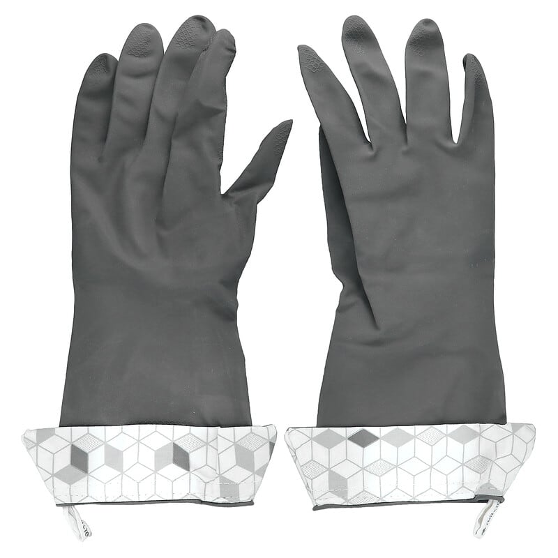 Full Circle Home LLC, Splash Patrol, Natural Latex Cleaning Gloves, Size S/M, Grey, 1 Pair