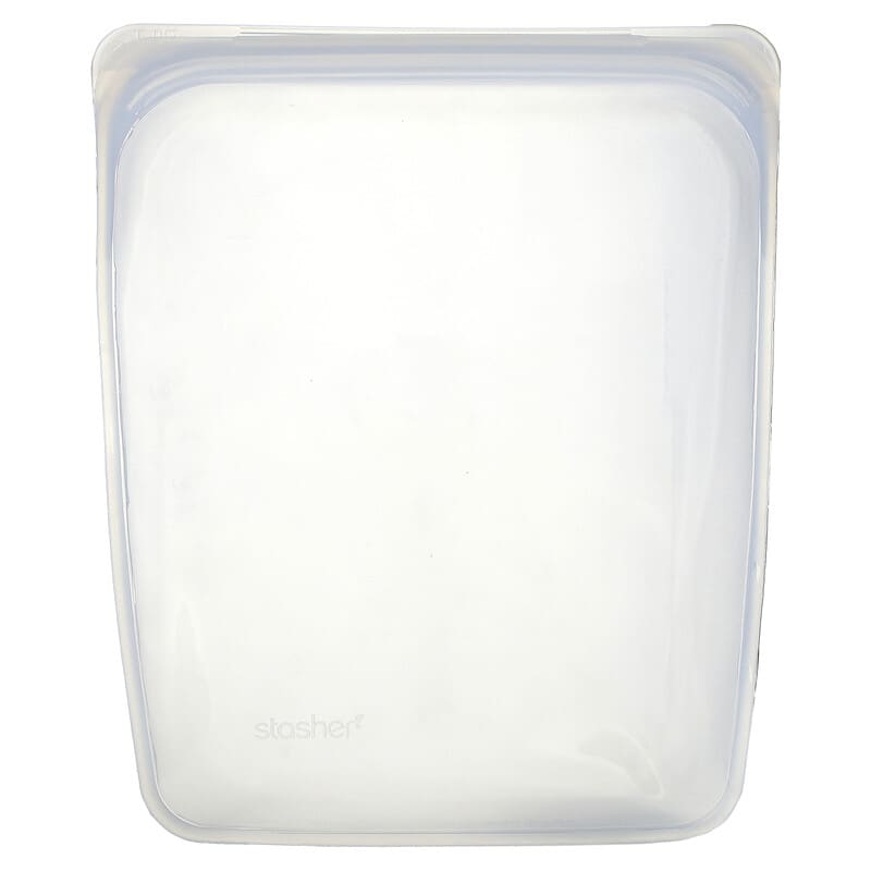 Stasher, Reusable Silicone Food Bag, Half Gallon, Clear, 64.2 fl oz (1.92  l)