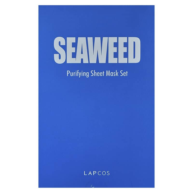 Lapcos, Seaweed Beauty Sheet  Mask Set, Purifying, 5 Sheets, 0.84 fl oz (25 ml) Each