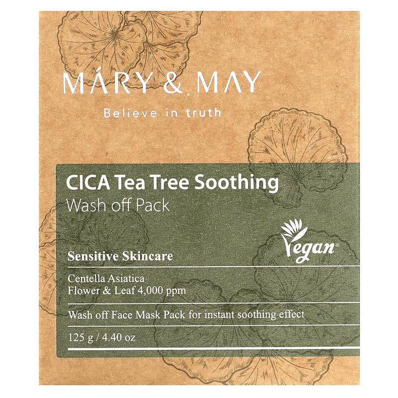 Mary & May, CICA Tea Tree Soothing, Wash Off Pack, 4.4 oz (125 g)