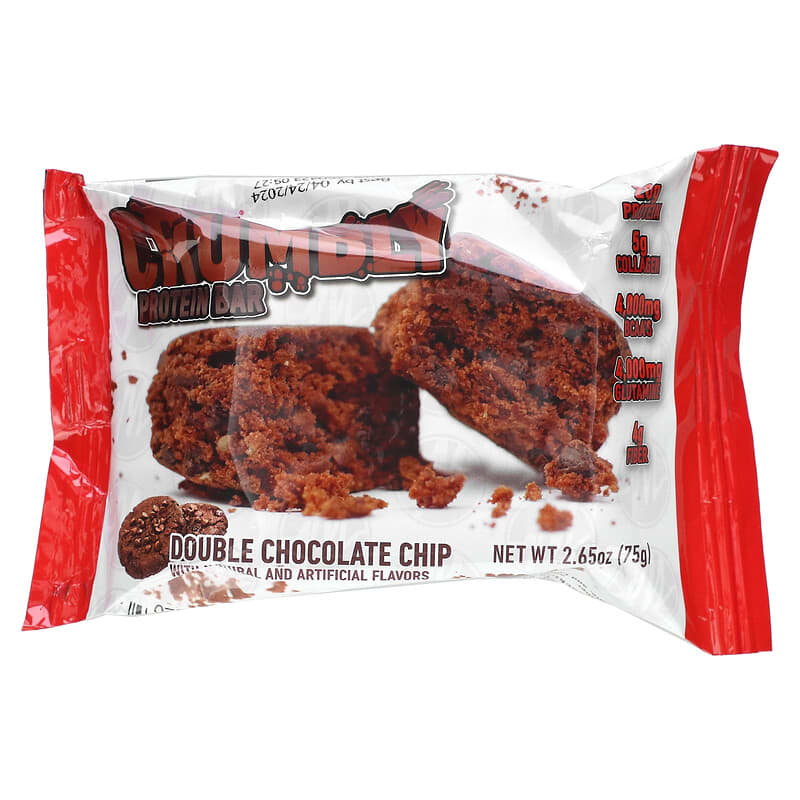 Metabolic Nutrition, Crumbly Protein Bar, Double Chocolate Chip, 12 Bars, 2.65 oz (75 g) Each