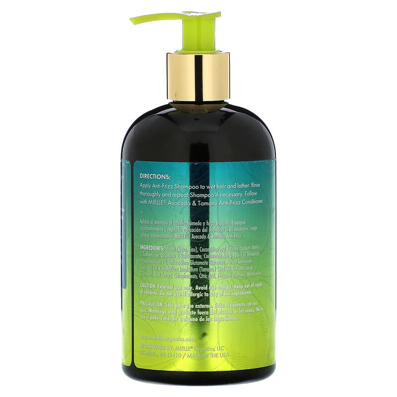 Mielle, Anti-Frizz Shampoo, Avocado & Tamanu, 12 fl oz (355 ml)