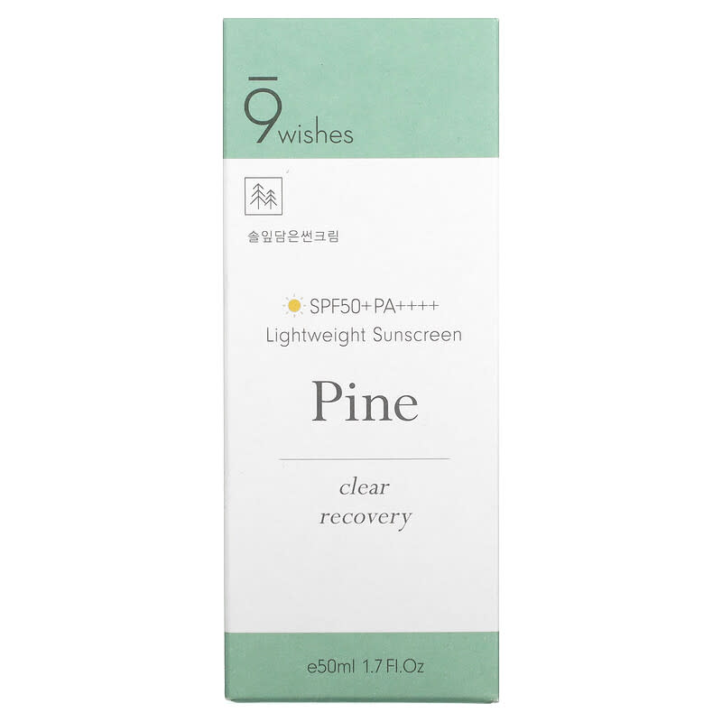 9Wishes, Pine, Lightweight Sunscreen, SPF50+PA++++, 1.7 fl oz (50 ml)