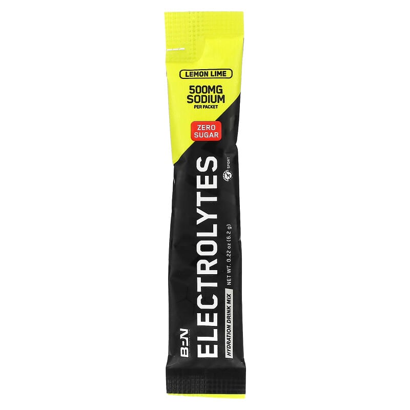 Bare Performance Nutrition, Electrolytes, Hydration Drink Mix, Lemon Lime, 30 Packets, 0.22 oz (6.2 g) Each