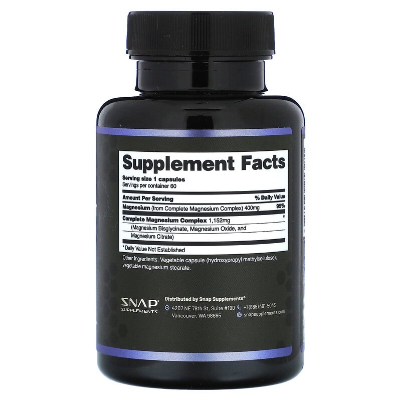 Snap Supplements, Magnesium Complex, 60 Capsules