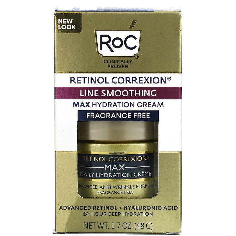 RoC, Retinol Correxion, Max Hydration Cream, Fragrance Free, 1.7 oz (48 g)