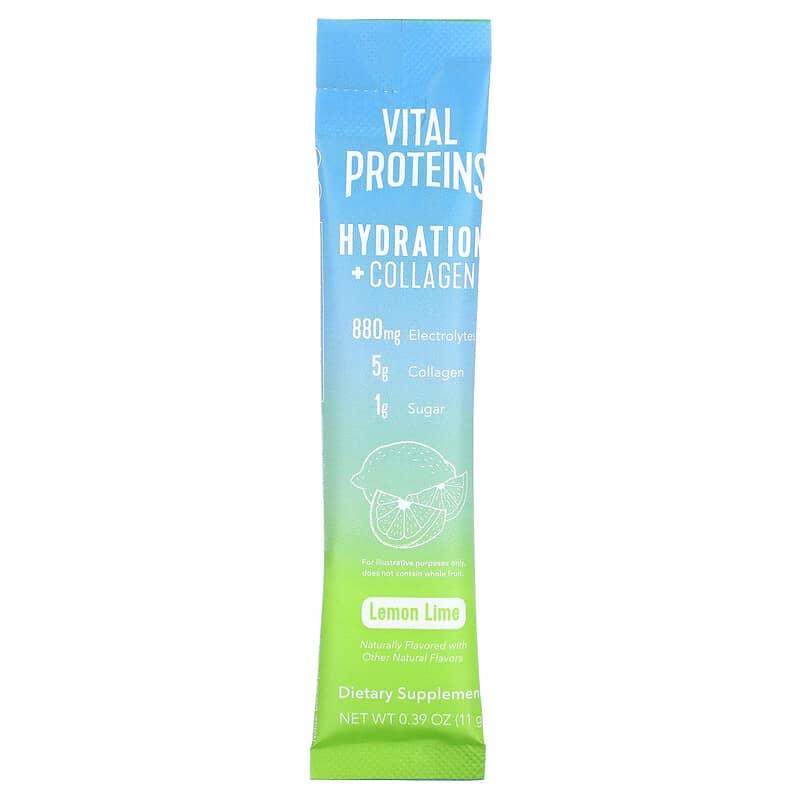 Vital Proteins, Hydration + Collagen, Lemon Lime, 7 Packets, 0.39 oz (11 g) Each