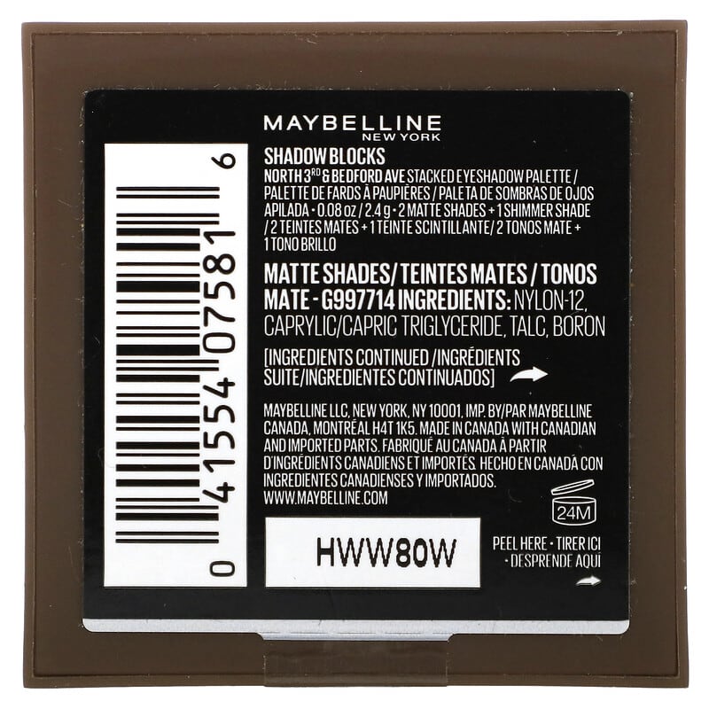 Maybelline, Shadow Blocks, 30 North 3rd & Bedford Ave, 0.08 oz (2.4g)