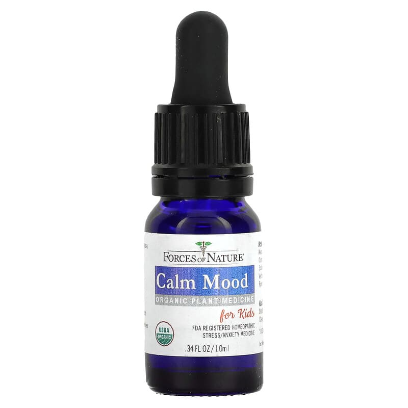 Forces of Nature, Calm Mood, Organic Plant Medicine, For Kids Ages 3-12, Fruit Flavor, 0.34 fl oz (10 ml)