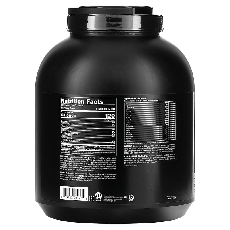 Animal, Whey Isolate Loaded, Chocolate Chip, 4 lb (1.81 kg)