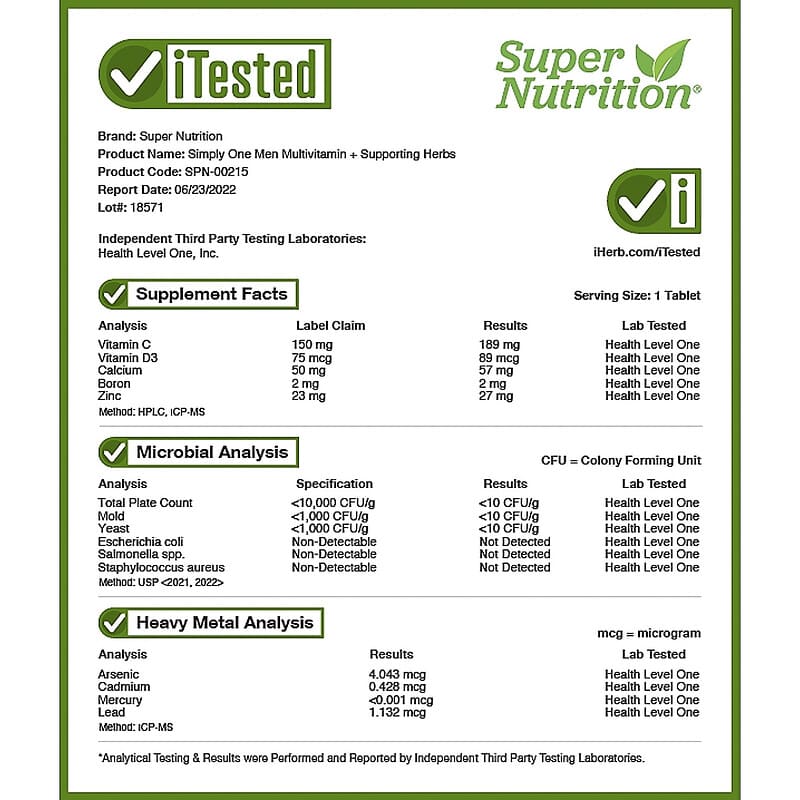 Super Nutrition, SimplyOne, Men's Multivitamin + Supporting Herbs, 90 Tablets