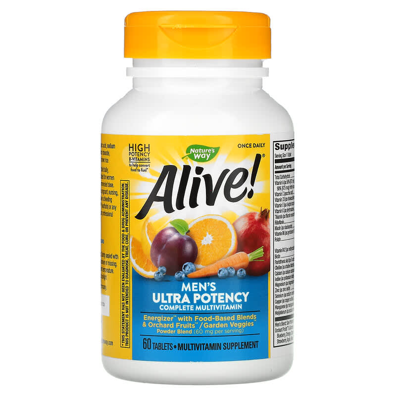 Nature's Way, Alive! Men's Ultra Potency Complete Multivitamin, 60 Tablets