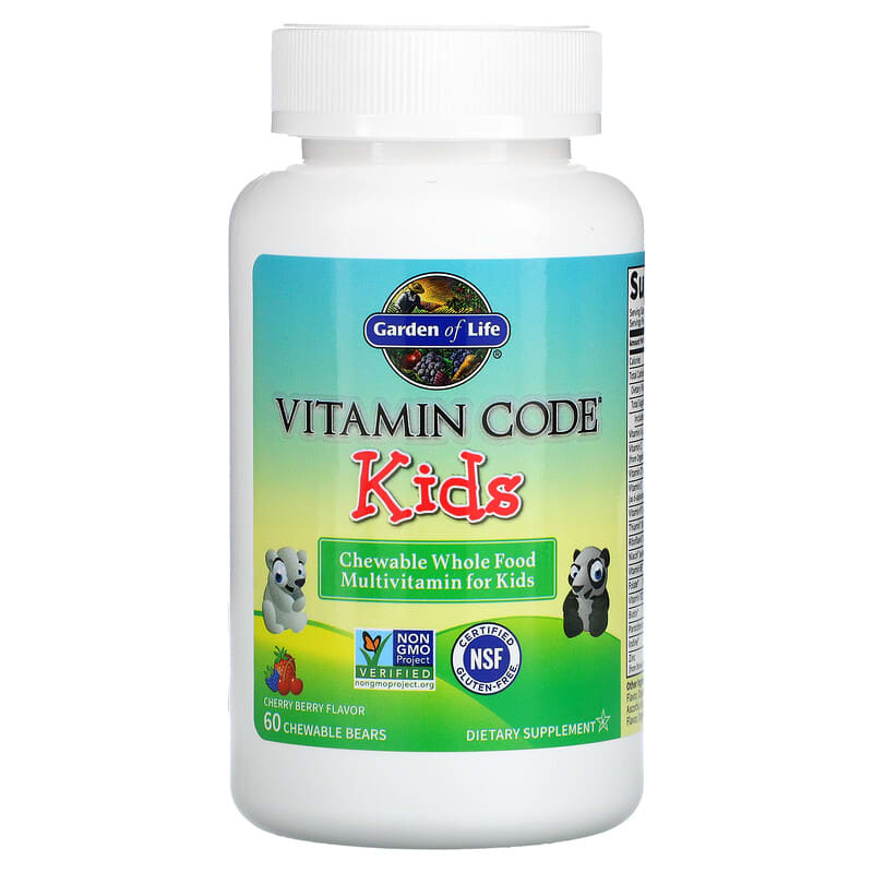 Garden of Life, Vitamin Code Kids, Chewable Whole Food Multivitamin, Cherry Berry, 60 Chewable Bears